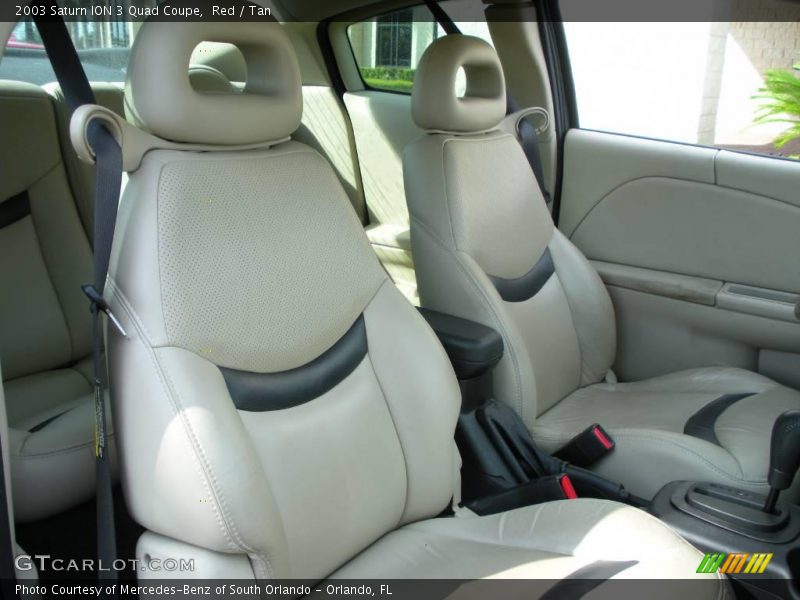 Red / Tan 2003 Saturn ION 3 Quad Coupe