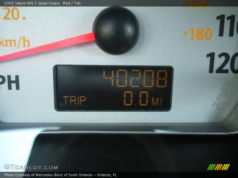 Red / Tan 2003 Saturn ION 3 Quad Coupe