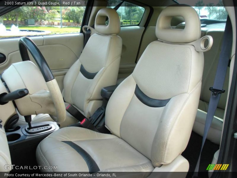 Red / Tan 2003 Saturn ION 3 Quad Coupe