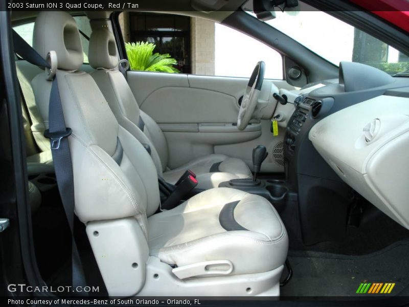 Red / Tan 2003 Saturn ION 3 Quad Coupe