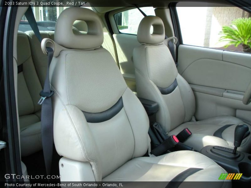 Red / Tan 2003 Saturn ION 3 Quad Coupe
