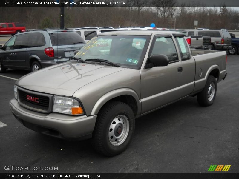 Pewter Metallic / Graphite 2003 GMC Sonoma SL Extended Cab 4x4
