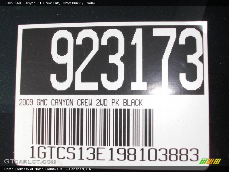 Onyx Black / Ebony 2009 GMC Canyon SLE Crew Cab