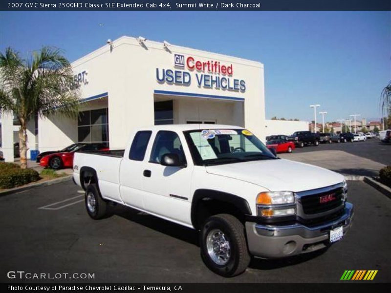 Summit White / Dark Charcoal 2007 GMC Sierra 2500HD Classic SLE Extended Cab 4x4