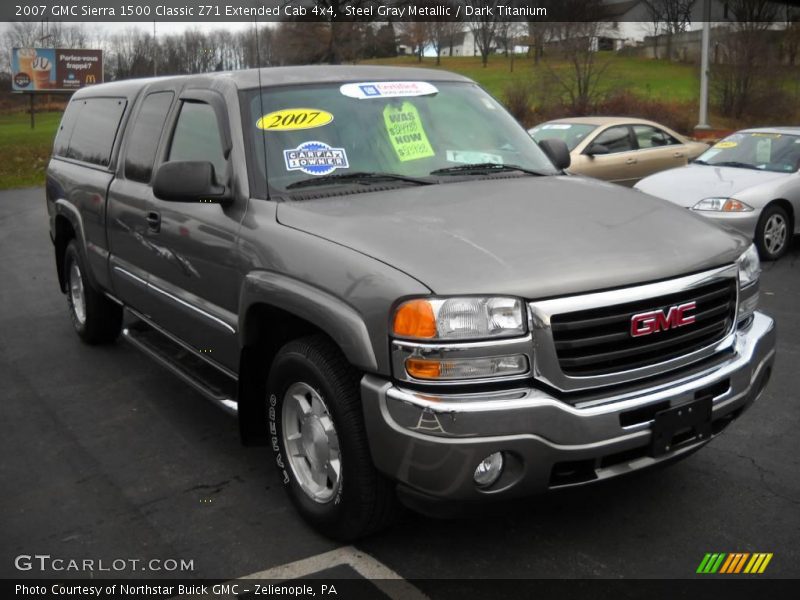 Steel Gray Metallic / Dark Titanium 2007 GMC Sierra 1500 Classic Z71 Extended Cab 4x4