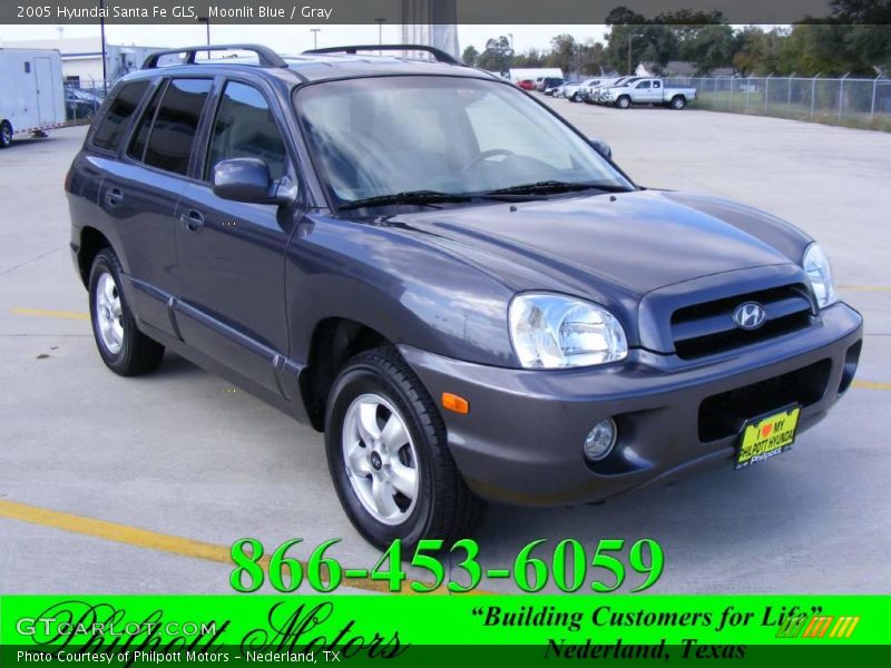 Moonlit Blue / Gray 2005 Hyundai Santa Fe GLS