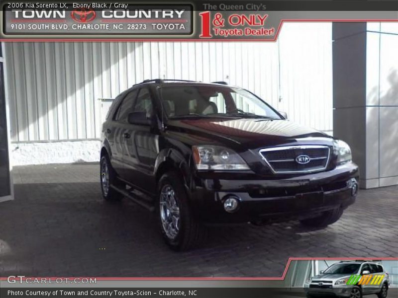 Ebony Black / Gray 2006 Kia Sorento LX