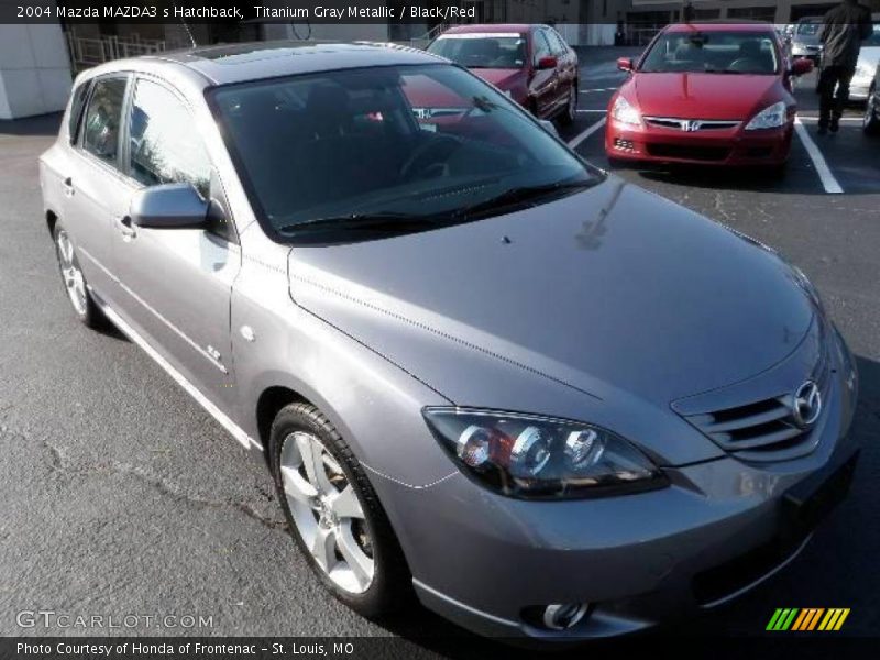 Titanium Gray Metallic / Black/Red 2004 Mazda MAZDA3 s Hatchback