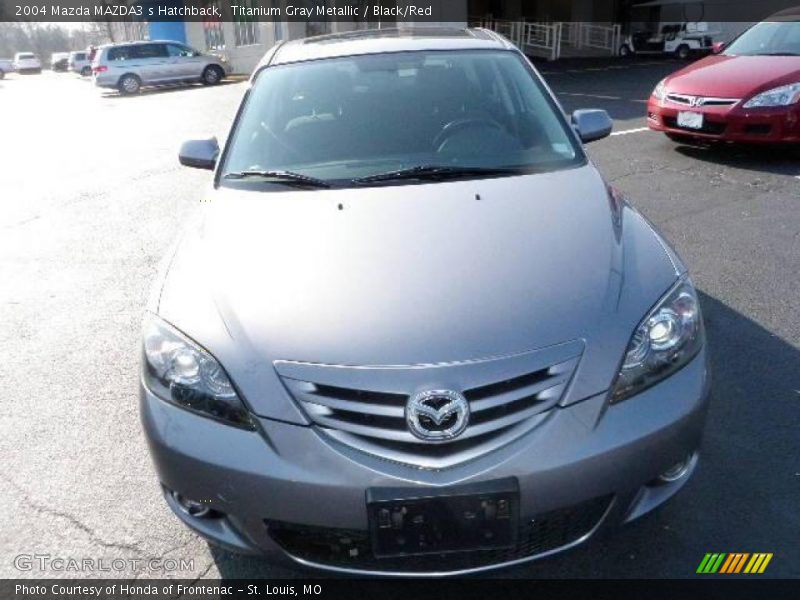 Titanium Gray Metallic / Black/Red 2004 Mazda MAZDA3 s Hatchback