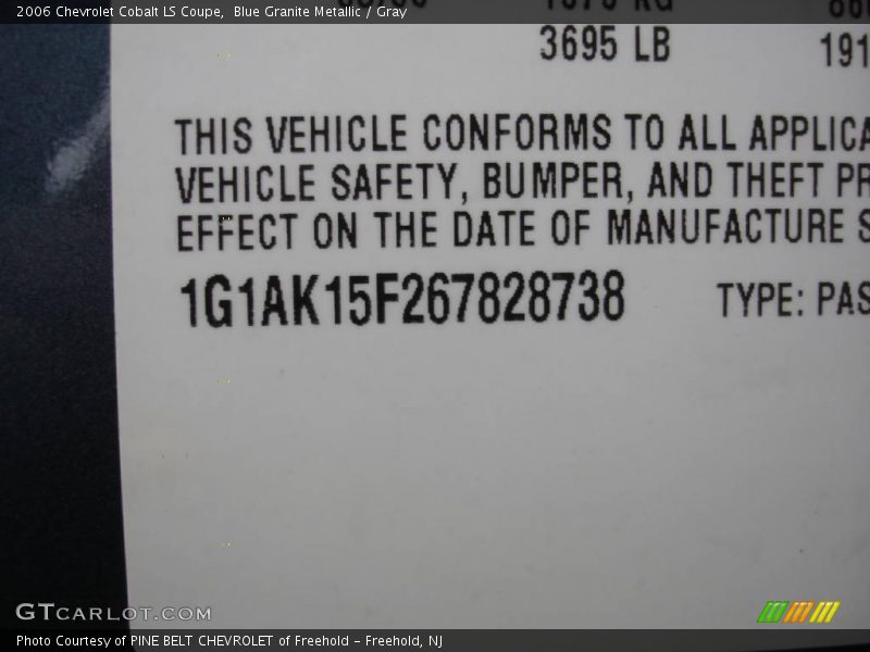 Blue Granite Metallic / Gray 2006 Chevrolet Cobalt LS Coupe