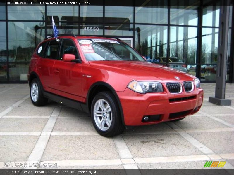 Flamenco Red Metallic / Black 2006 BMW X3 3.0i