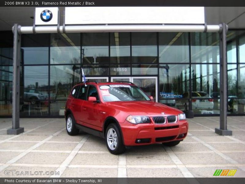 Flamenco Red Metallic / Black 2006 BMW X3 3.0i