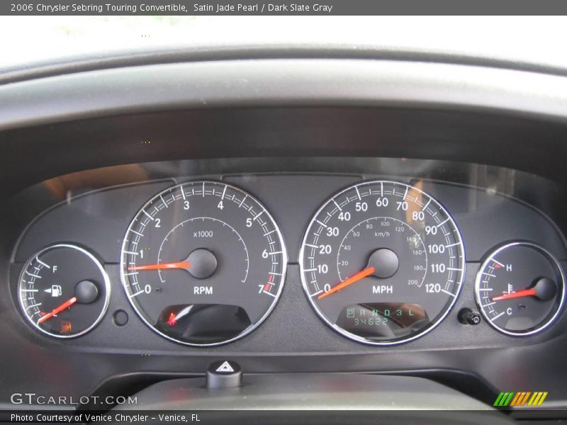 Satin Jade Pearl / Dark Slate Gray 2006 Chrysler Sebring Touring Convertible