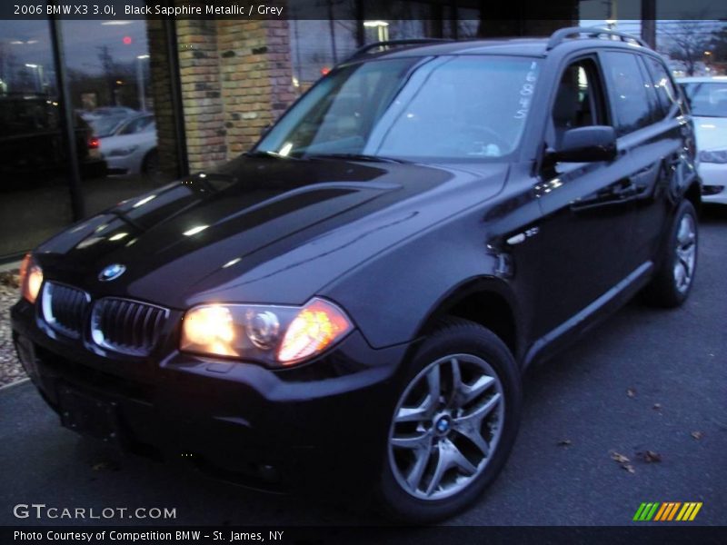 Black Sapphire Metallic / Grey 2006 BMW X3 3.0i