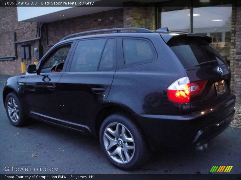 Black Sapphire Metallic / Grey 2006 BMW X3 3.0i