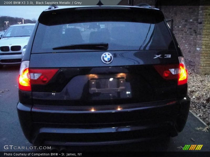 Black Sapphire Metallic / Grey 2006 BMW X3 3.0i