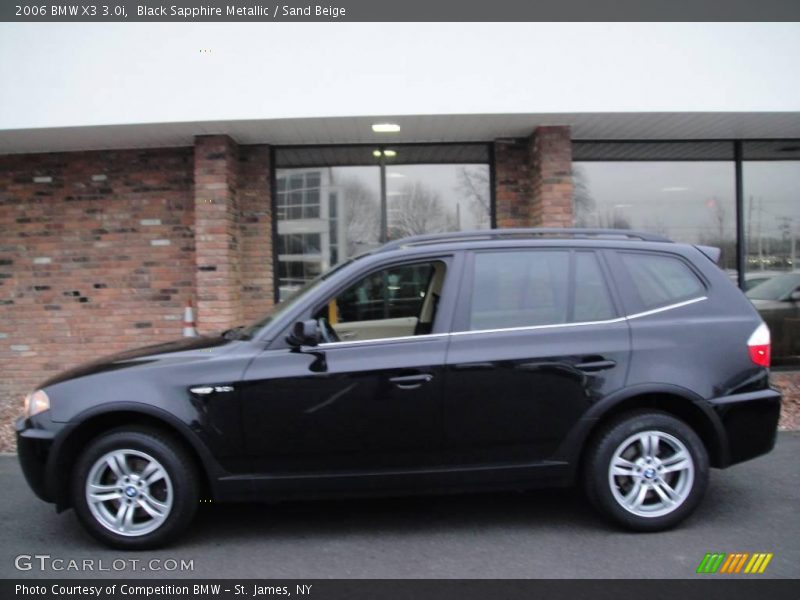 Black Sapphire Metallic / Sand Beige 2006 BMW X3 3.0i
