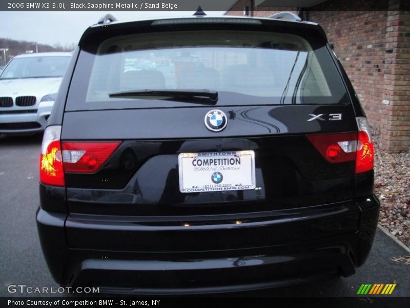 Black Sapphire Metallic / Sand Beige 2006 BMW X3 3.0i