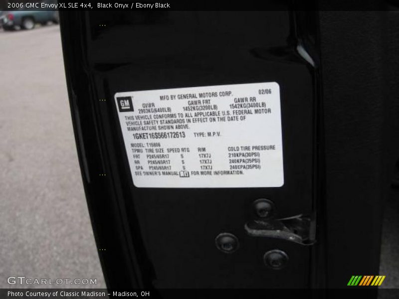 Black Onyx / Ebony Black 2006 GMC Envoy XL SLE 4x4