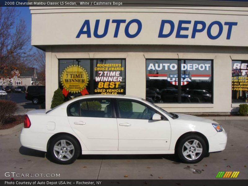 White / Cashmere Beige 2008 Chevrolet Malibu Classic LS Sedan