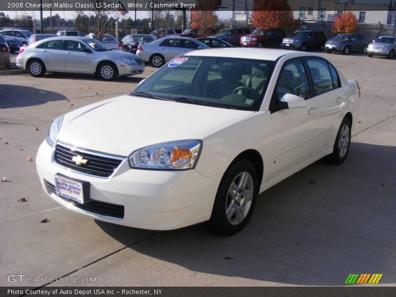 White / Cashmere Beige 2008 Chevrolet Malibu Classic LS Sedan
