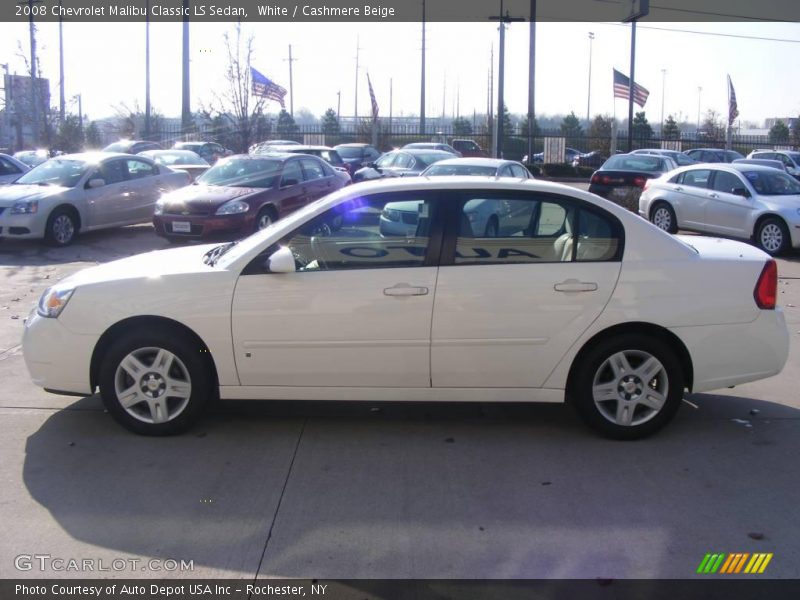 White / Cashmere Beige 2008 Chevrolet Malibu Classic LS Sedan