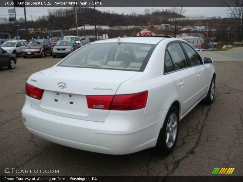 Powder White Pearl / Camel 2009 Hyundai Sonata GLS