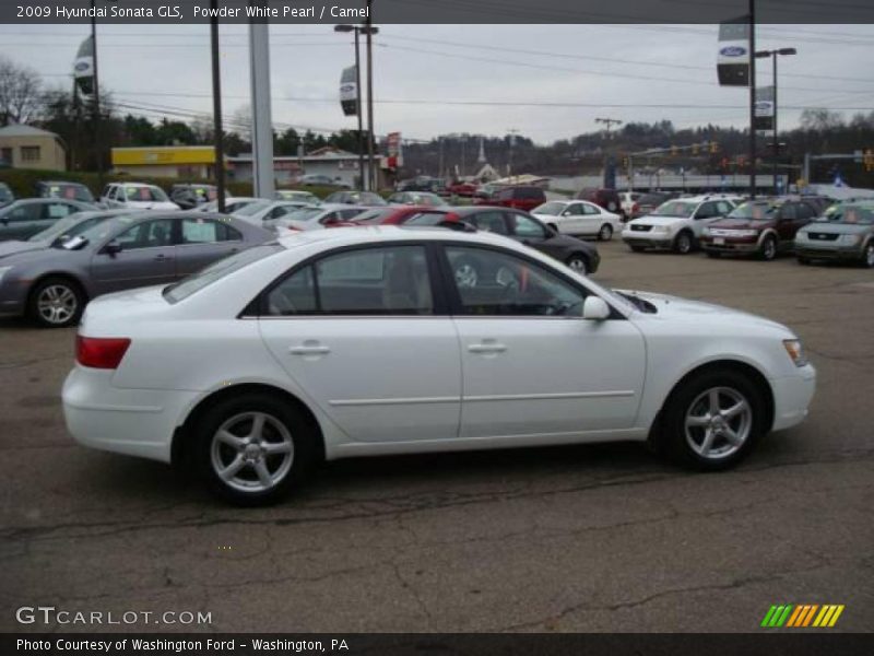 Powder White Pearl / Camel 2009 Hyundai Sonata GLS