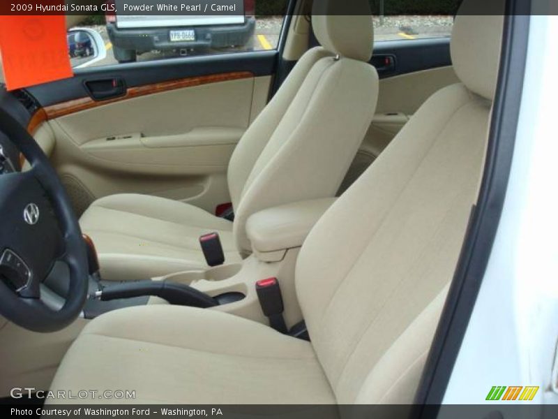 Powder White Pearl / Camel 2009 Hyundai Sonata GLS