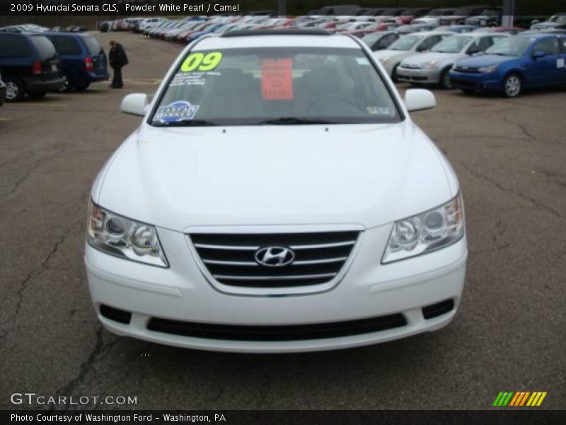Powder White Pearl / Camel 2009 Hyundai Sonata GLS