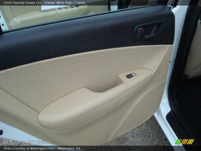 Powder White Pearl / Camel 2009 Hyundai Sonata GLS