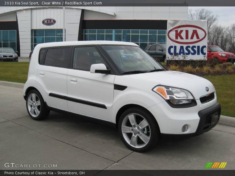 Clear White / Red/Black Sport Cloth 2010 Kia Soul Sport