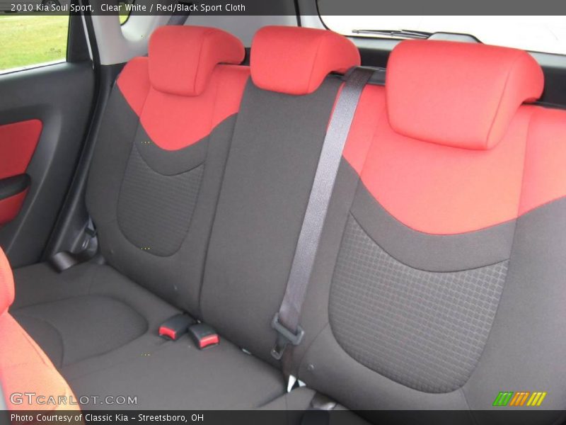 Clear White / Red/Black Sport Cloth 2010 Kia Soul Sport