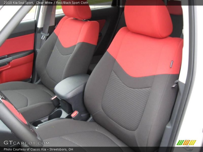 Clear White / Red/Black Sport Cloth 2010 Kia Soul Sport