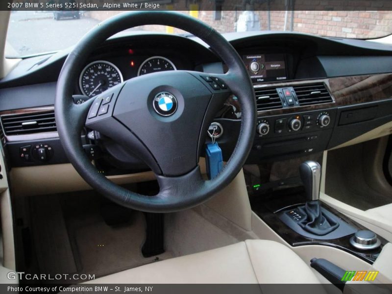 Alpine White / Beige 2007 BMW 5 Series 525i Sedan