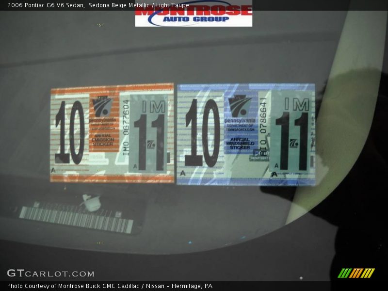 Sedona Beige Metallic / Light Taupe 2006 Pontiac G6 V6 Sedan