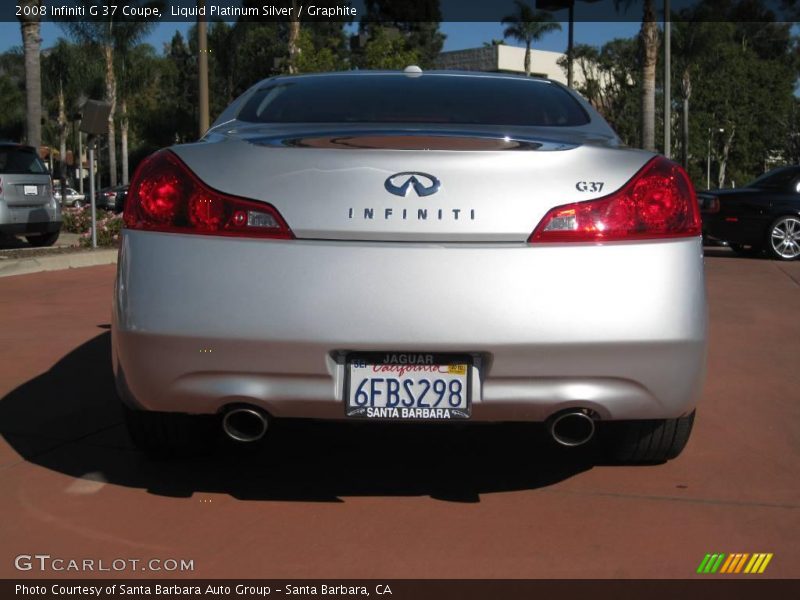 Liquid Platinum Silver / Graphite 2008 Infiniti G 37 Coupe