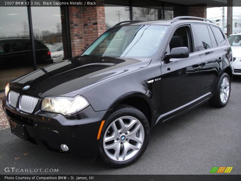 Black Sapphire Metallic / Black 2007 BMW X3 3.0si