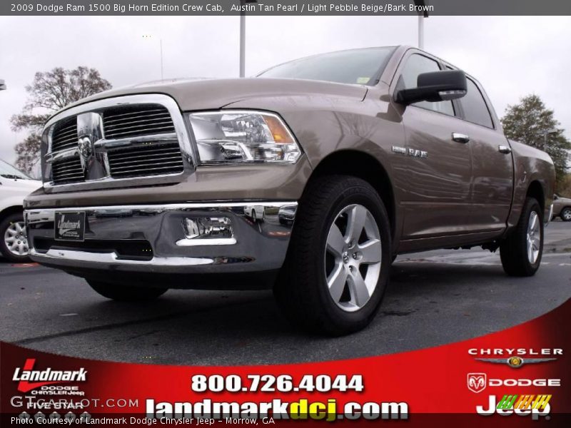 Austin Tan Pearl / Light Pebble Beige/Bark Brown 2009 Dodge Ram 1500 Big Horn Edition Crew Cab