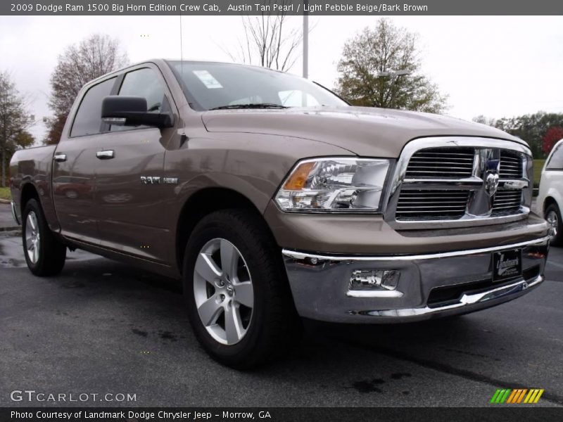 Austin Tan Pearl / Light Pebble Beige/Bark Brown 2009 Dodge Ram 1500 Big Horn Edition Crew Cab