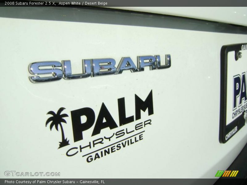 Aspen White / Desert Beige 2008 Subaru Forester 2.5 X
