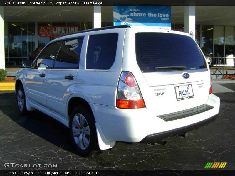 Aspen White / Desert Beige 2008 Subaru Forester 2.5 X