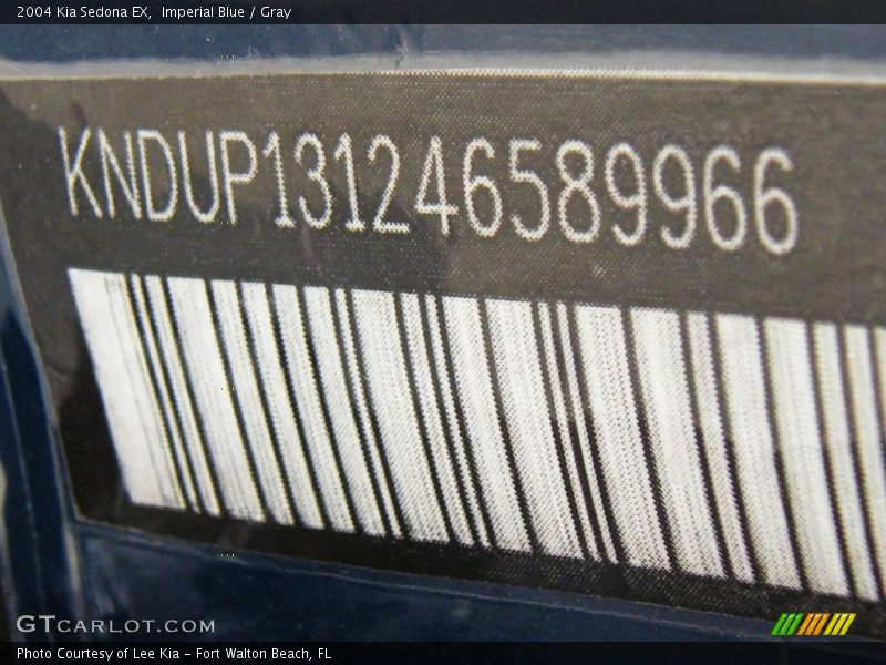 Imperial Blue / Gray 2004 Kia Sedona EX