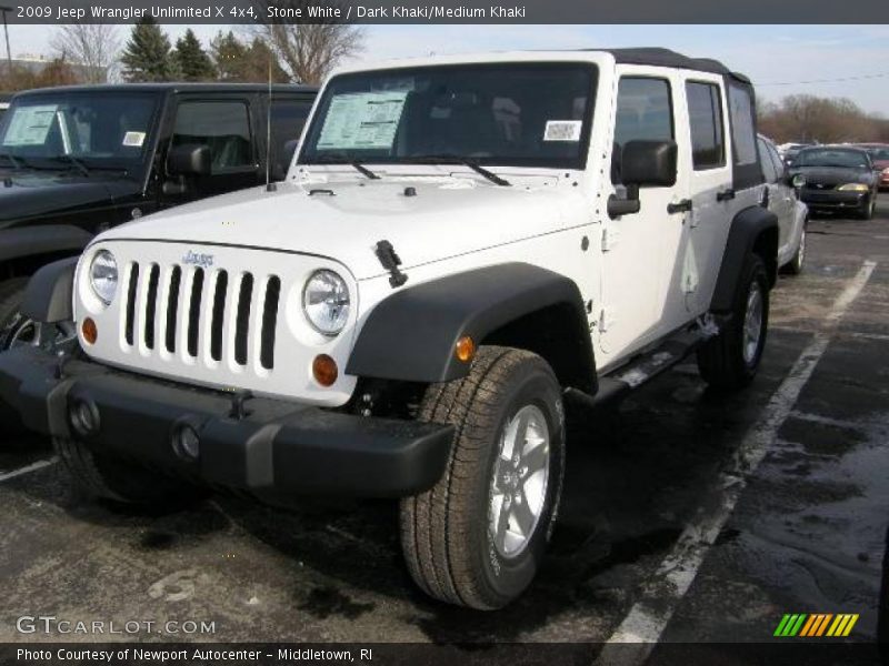 Stone White / Dark Khaki/Medium Khaki 2009 Jeep Wrangler Unlimited X 4x4