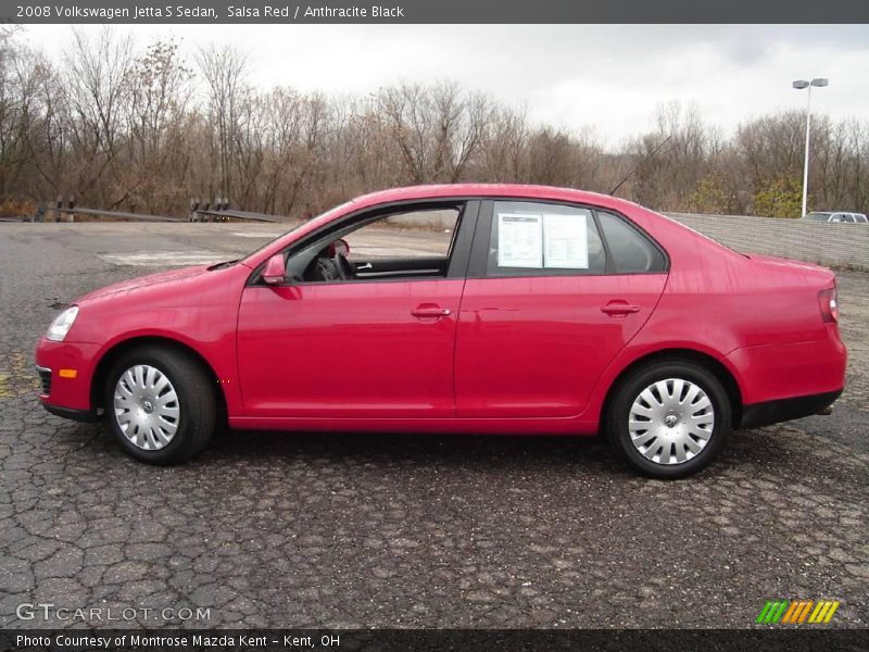 Salsa Red / Anthracite Black 2008 Volkswagen Jetta S Sedan