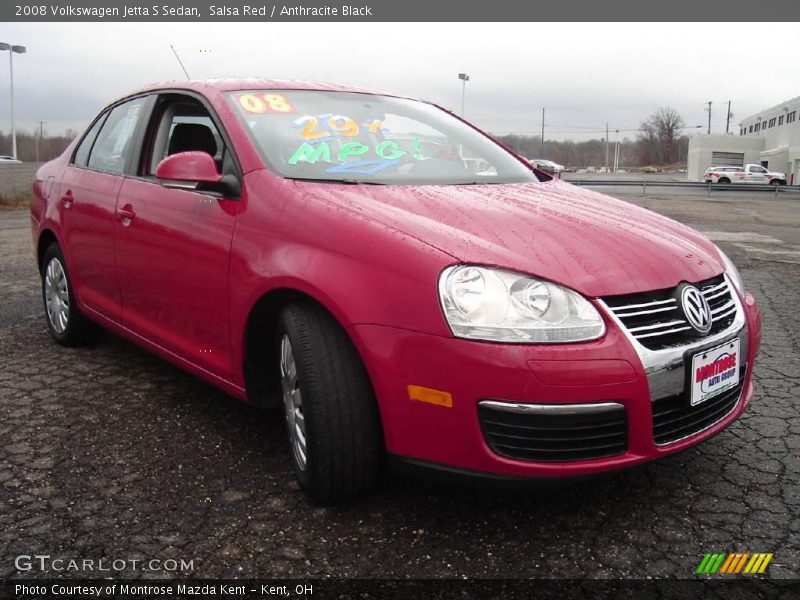 Salsa Red / Anthracite Black 2008 Volkswagen Jetta S Sedan