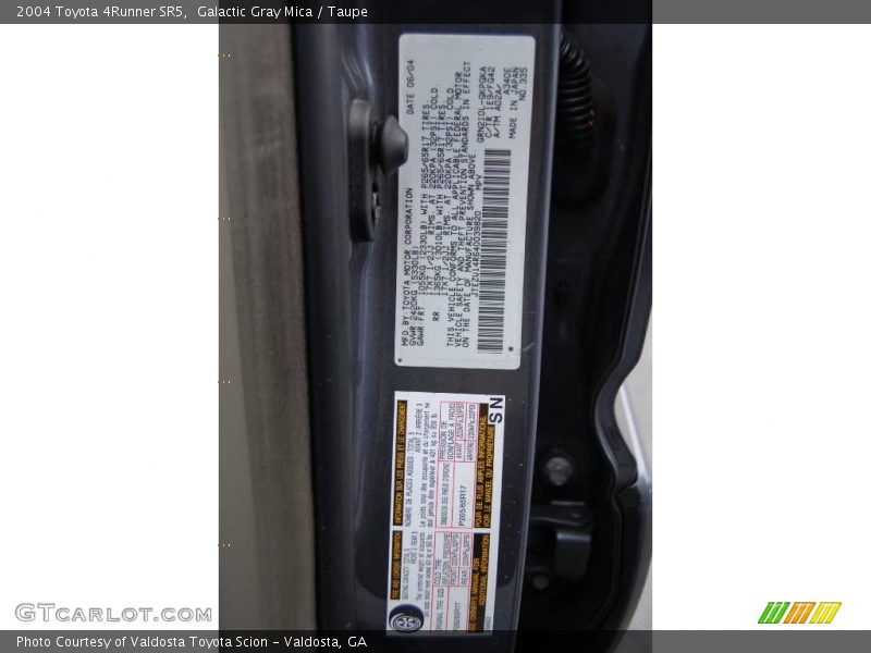 Galactic Gray Mica / Taupe 2004 Toyota 4Runner SR5