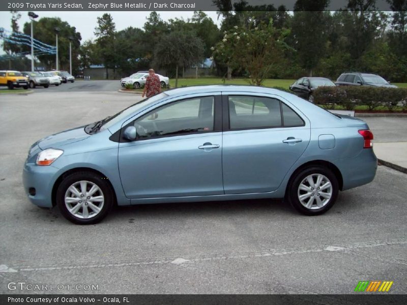Zephyr Blue Metallic / Dark Charcoal 2009 Toyota Yaris Sedan