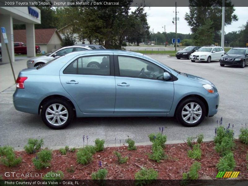 Zephyr Blue Metallic / Dark Charcoal 2009 Toyota Yaris Sedan