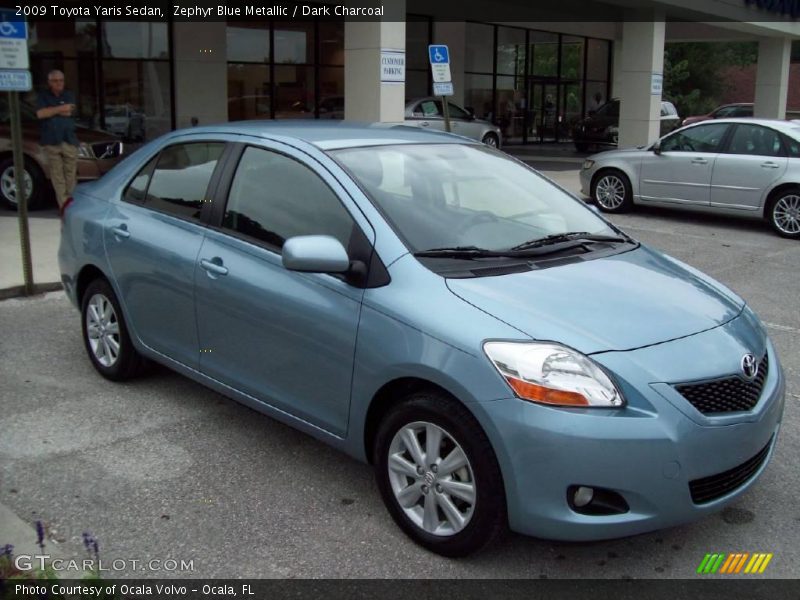 Zephyr Blue Metallic / Dark Charcoal 2009 Toyota Yaris Sedan